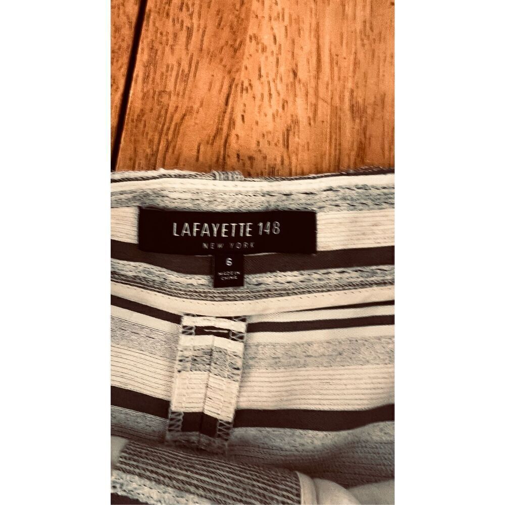 Lafayette 148 Rivington Bermuda SHorts Mica Stripe SZ 6 Linen Blend - Picture 5 of 9